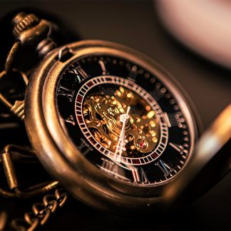 Lucas Santos gold engraved pocket watch.