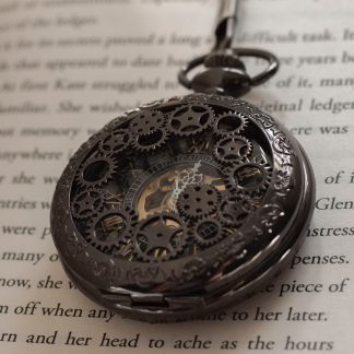 Melanie These gear engraved pocket watch.