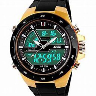 Black and Gold digital watch.